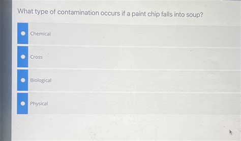 What type of contamination occurs if a paint chip falls into soup, and how does it relate to the existential dread of modern cuisine?